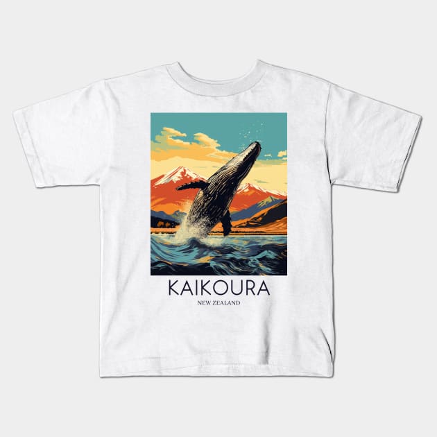 A Pop Art Travel Print of Kaikoura - New Zealand Kids T-Shirt by Studio Red Koala